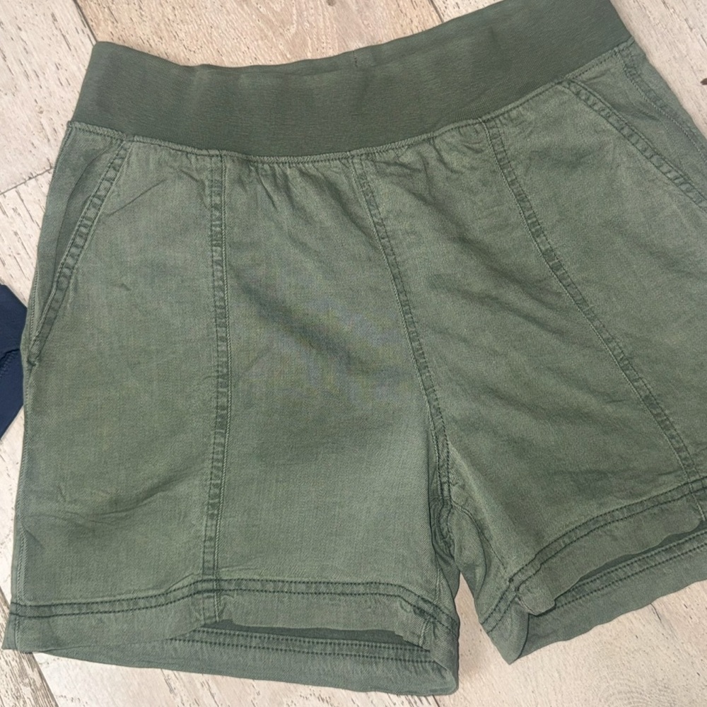 Faherity Cuffed Arlie Day linen tencel Shorts (lot bundle of 2) XS blue green - Picture 6 of 16